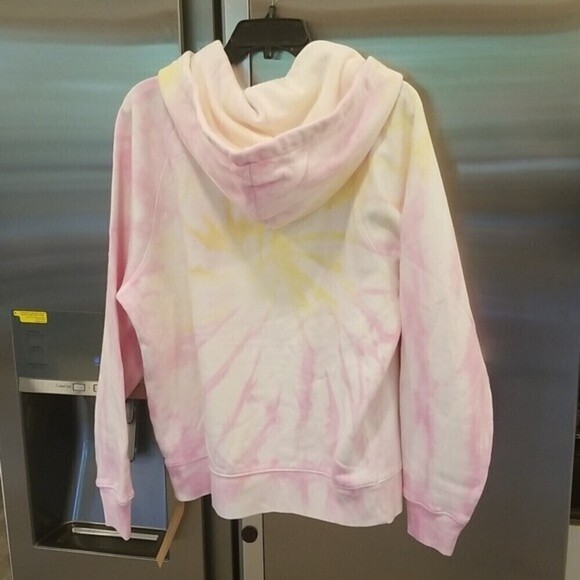 💕REFORMATION💕 Tanner Classic Hoodie  Creamsicle Pink Yellow Tie Dye Small NWT - Picture 9 of 14